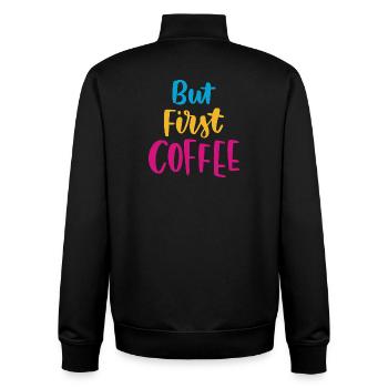 Aber erster Kaffee - Unisex Organic Zip Sweatshirt von Stanley/Stella - Schwarz - Hinten - AI Model Male 185 light (185cm)
