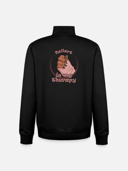 Nailart is my therapy nail technician - Unisex Organic Zip Sweatshirt by Stanley/Stella - black