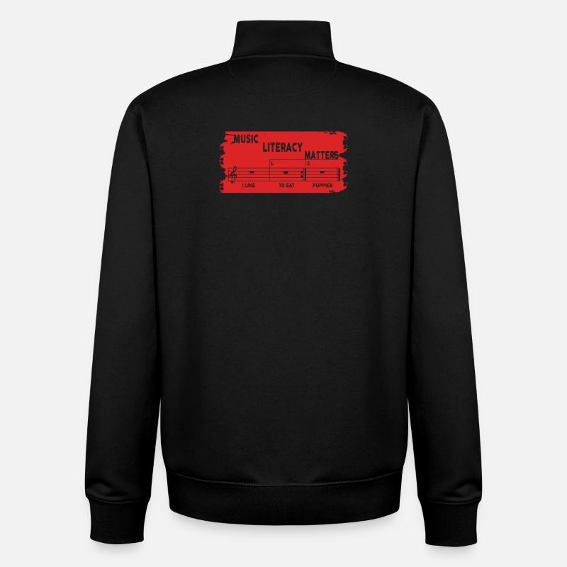 La littératie musicale, ça compte - Sweat zippé unisexe en coton bio Stanley/Stella - noir