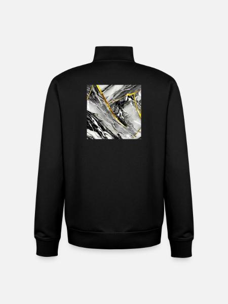 Marble Black Gold Natural Stone - Unisex Organic Zip Sweatshirt by Stanley/Stella - black