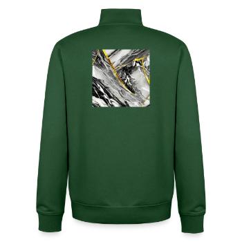Marble Black Gold Natural Stone - Unisex Organic Zip Sweatshirt by Stanley/Stella - bottle green - Back - AI Model Male 185 dark (185cm)