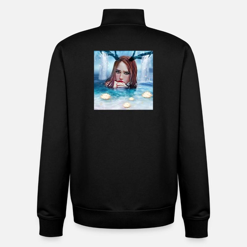 Nymphe - Sweat zippé unisexe en coton bio Stanley/Stella - noir