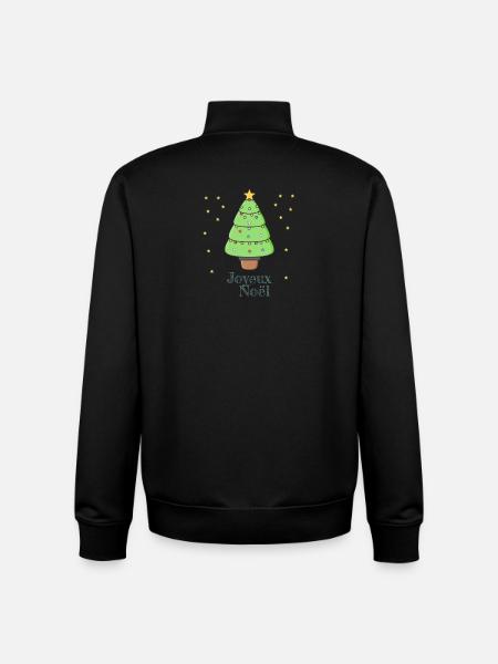 Joyeux Noël - Sweat zippé unisexe en coton bio Stanley/Stella - noir
