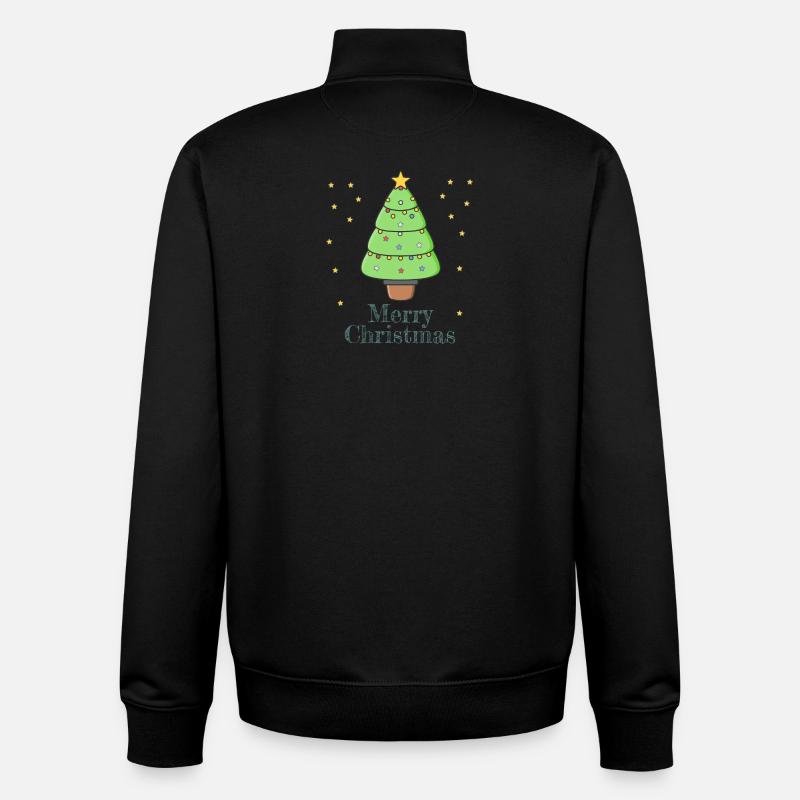 Merry Christmas - Sweat zippé unisexe en coton bio Stanley/Stella - noir