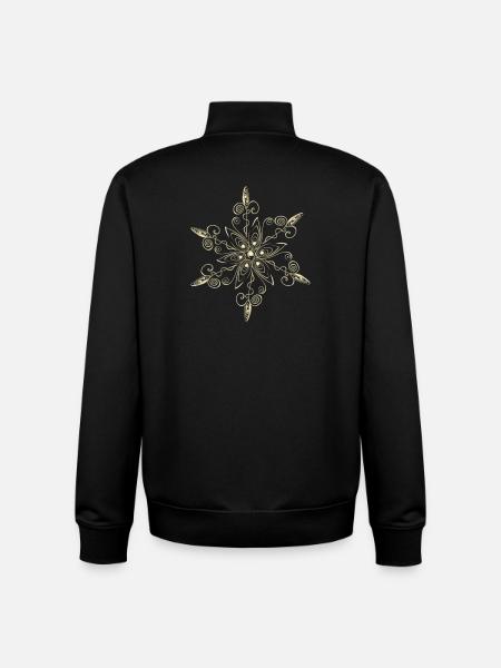 Snowflake Star Ice Crystal - Unisex Organic Zip Sweatshirt by Stanley/Stella - black