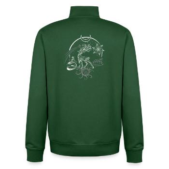 Hirsch Geweih Weihnachten Yule Nacht - Unisex Organic Zip Sweatshirt von Stanley/Stella - Flaschengrün - Hinten - AI Model Male 185 dark (185cm)