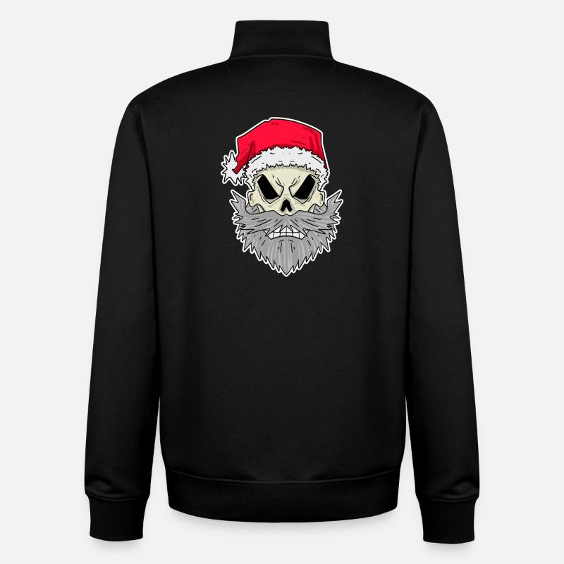 Santa Claus Skull - Unisex Organic Zip Sweatshirt by Stanley/Stella - black