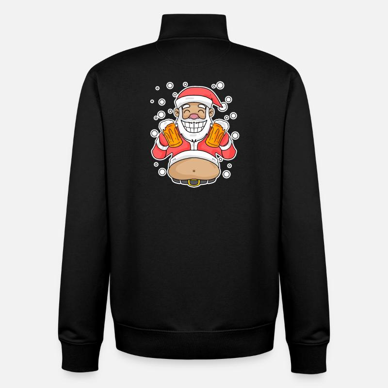 Weichmachten Bier Weihnachtsmann - Unisex Organic Zip Sweatshirt von Stanley/Stella - Schwarz