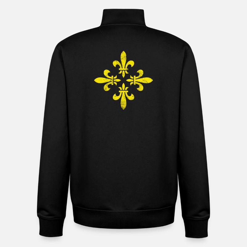 FLEURS DE LYS MILLÉSIME Midden-Drenthe - Sweat zippé unisexe en coton bio Stanley/Stella - noir