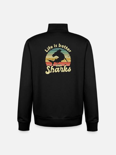Requin-marteau Requin - Sweat zippé unisexe en coton bio Stanley/Stella - noir
