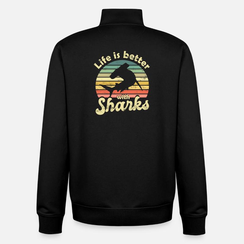 Shark Hammerhead Shark - Unisex Organic Zip Sweatshirt by Stanley/Stella - black