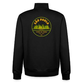 São Paulo Skyline Seal Green - Unisex Organic Zip Sweatshirt by Stanley/Stella - black - Back - AI Model Male 185 light (185cm)