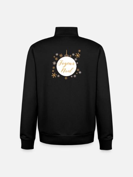 Weihnachtskugel "Frohe Weihnachten" - Unisex Organic Zip Sweatshirt von Stanley/Stella - Schwarz