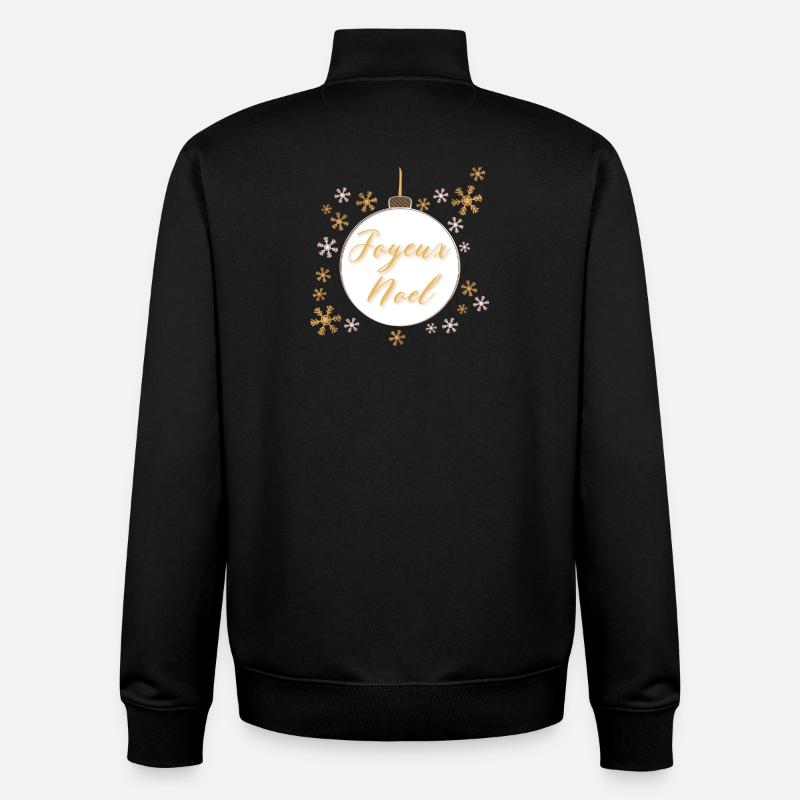 boule de noël "Joyeux noël" - Sweat zippé unisexe en coton bio Stanley/Stella - noir