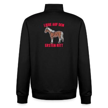 Cool Pferde Reiten Statement Islandpferde Ross - Unisex Organic Zip Sweatshirt von Stanley/Stella - Schwarz - Hinten - AI Model Male 185 light (185cm)
