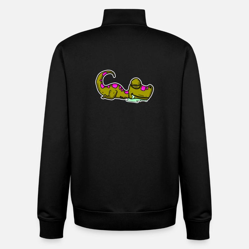 Sleeping Dino - Unisex Organic Zip Sweatshirt by Stanley/Stella - black