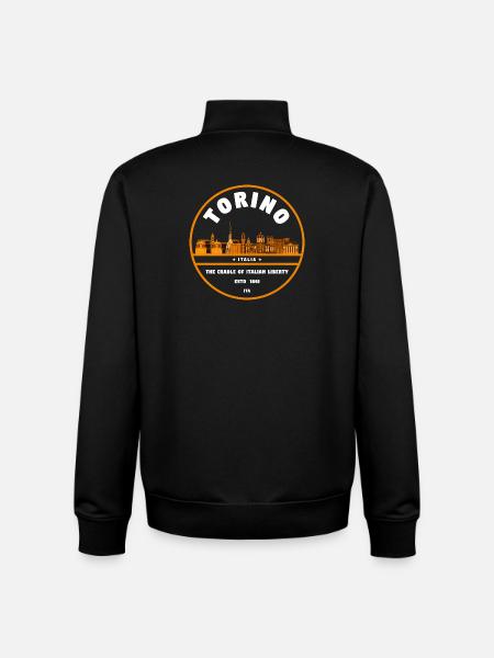 Torino Skyline Emblem - Unisex Organic Zip Sweatshirt by Stanley/Stella - black