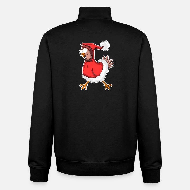 Poulet de Noël - Sweat zippé unisexe en coton bio Stanley/Stella - noir