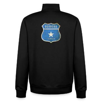 Motif du drapeau berbera de la Somalie - Sweat zippé unisexe en coton bio Stanley/Stella - noir - Dos - AI Model Male 185 light (185cm)