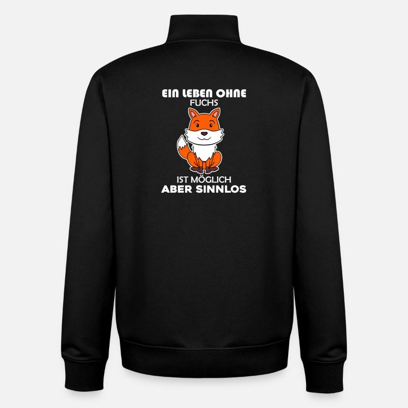 Fuchs Tier Wald Wildtier - Unisex Organic Zip Sweatshirt von Stanley/Stella - Schwarz
