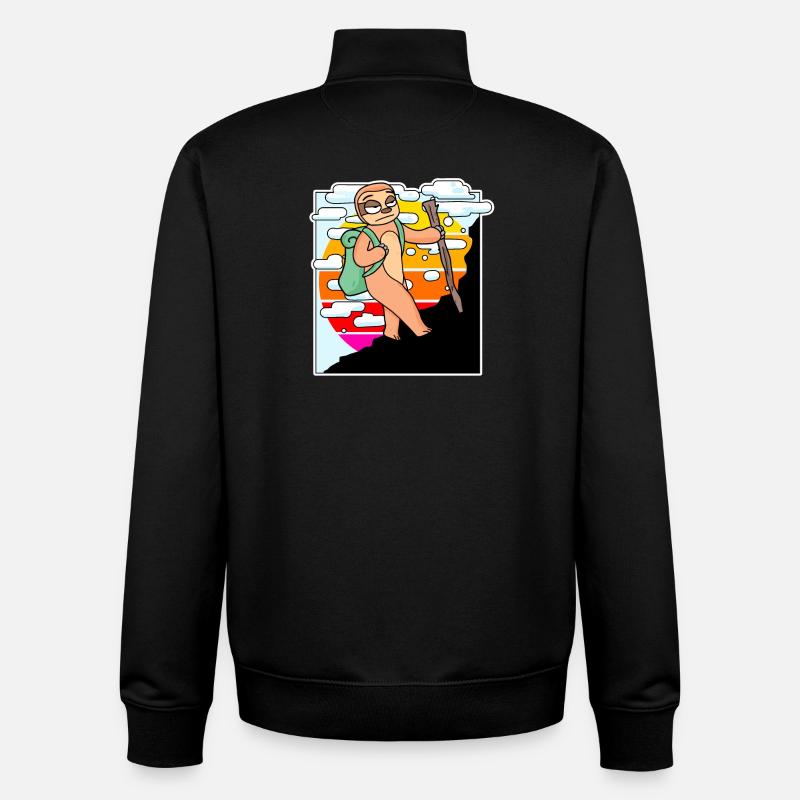 Faultier Berg Berge Berggipfel Gipfel - Unisex Organic Zip Sweatshirt von Stanley/Stella - Schwarz
