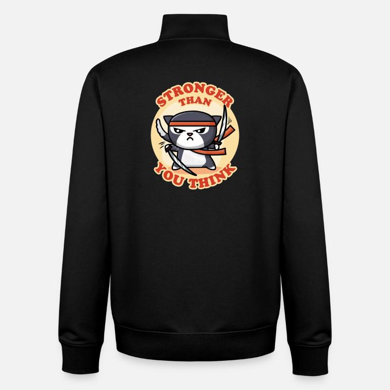 Ninja Katze - Unisex Organic Zip Sweatshirt von Stanley/Stella - Schwarz