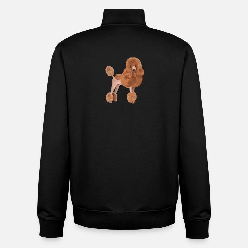 Chien caniche standard - Sweat zippé unisexe en coton bio Stanley/Stella - noir