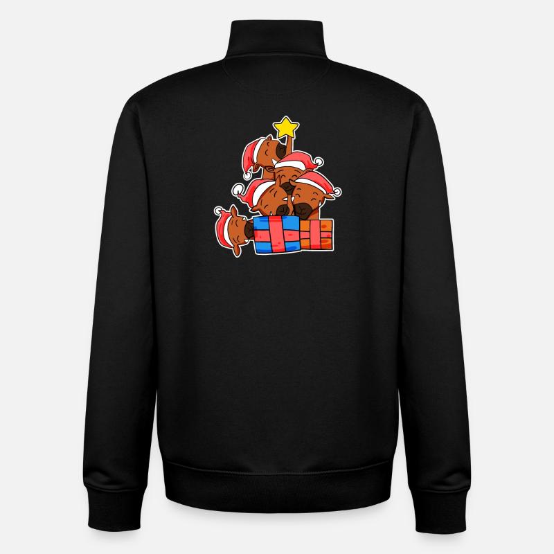 Antilope Arbre de Noël Antilope - Sweat zippé unisexe en coton bio Stanley/Stella - noir