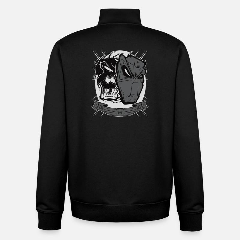 Devil mask - Unisex Organic Zip Sweatshirt by Stanley/Stella - black