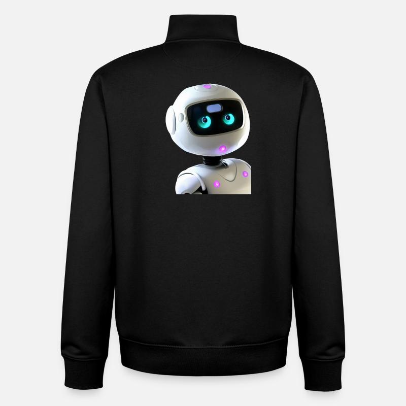 Futuristic Humanoid Robot - Unisex Organic Zip Sweatshirt by Stanley/Stella - black