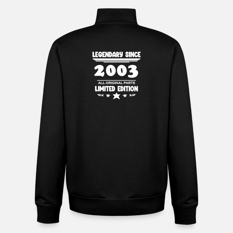 2003 - Born 2003 - Unisex Organic Zip Sweatshirt by Stanley/Stella - black