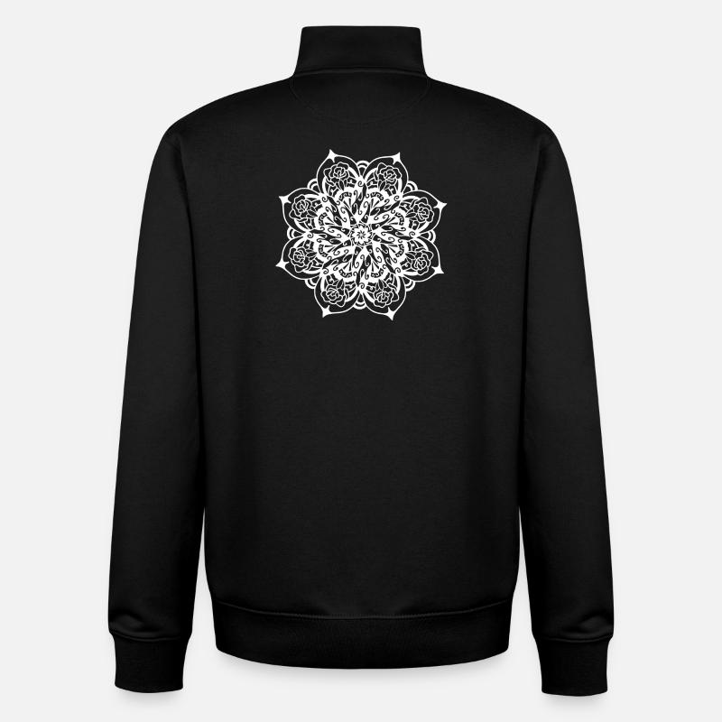 Mandala - Sweat zippé unisexe en coton bio Stanley/Stella - noir