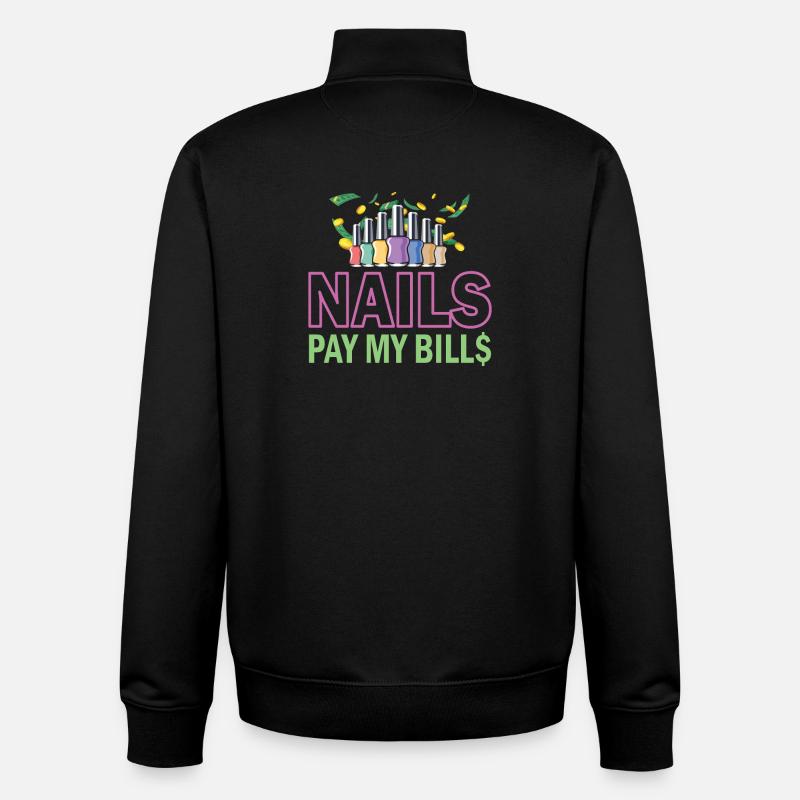 Nails Pay My Bills Manucure - Sweat zippé unisexe en coton bio Stanley/Stella - noir