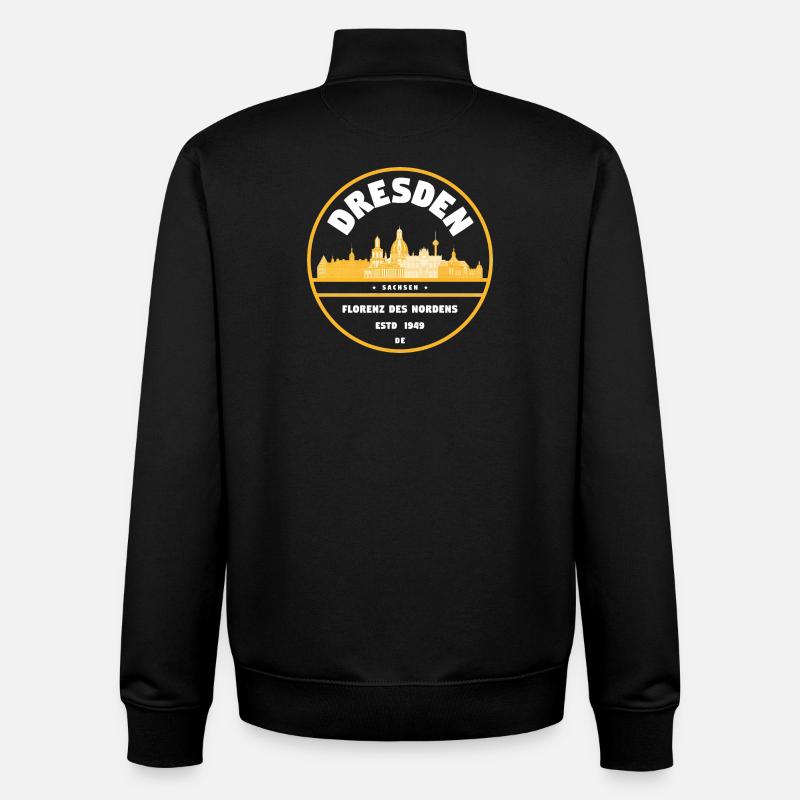 Dresden Skyline Gold Edition - Unisex Organic Zip Sweatshirt von Stanley/Stella - Schwarz