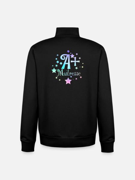 A+ teacher - Unisex Organic Zip Sweatshirt by Stanley/Stella - black