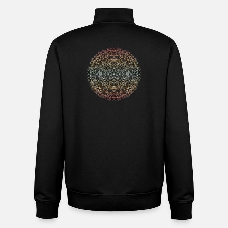 Mandala - Sweat zippé unisexe en coton bio Stanley/Stella - noir
