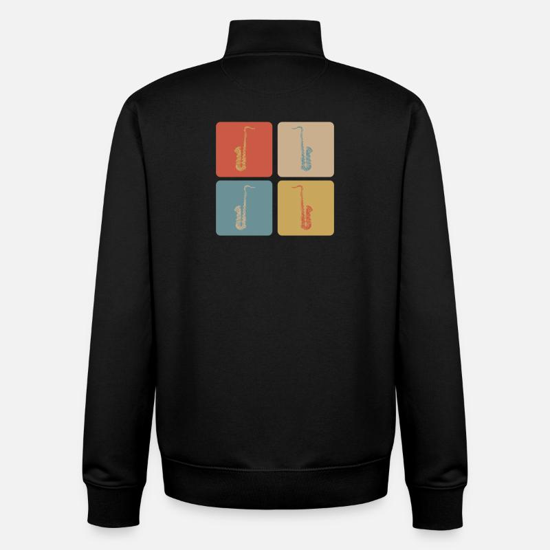 Saxophone Design - Unisex Organic Zip Sweatshirt von Stanley/Stella - Schwarz
