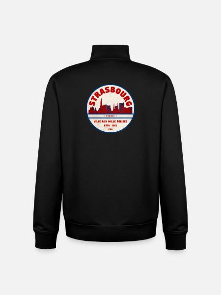 Strassburg Retro Stadtbadge Skyline - Unisex Organic Zip Sweatshirt von Stanley/Stella - Schwarz