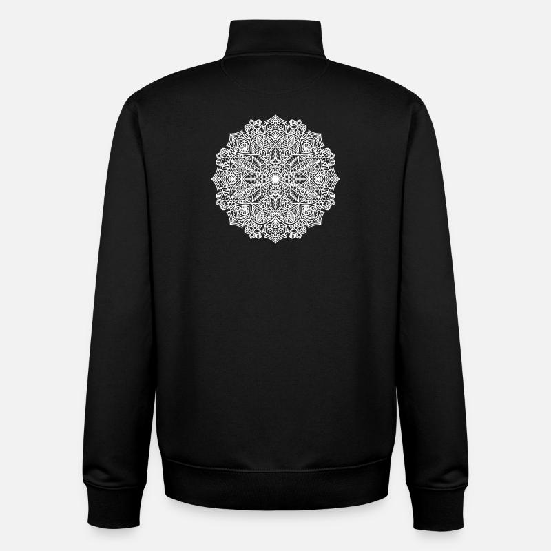 Mandala - Sweat zippé unisexe en coton bio Stanley/Stella - noir