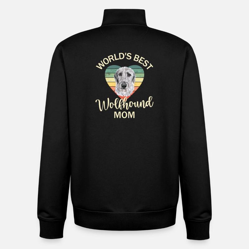 Irish wolfhound - Unisex Organic Zip Sweatshirt by Stanley/Stella - black