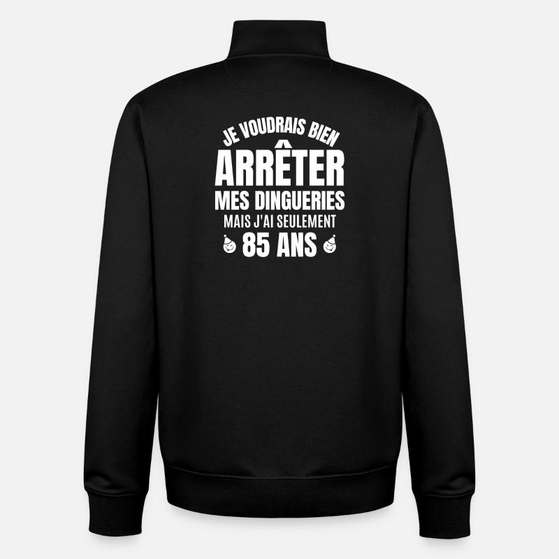 anniversaire 85 ans, anniversaire - Sweat zippé unisexe en coton bio Stanley/Stella - noir