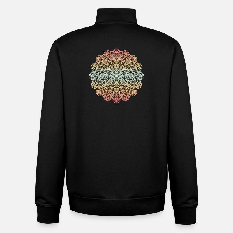 Mandala - Sweat zippé unisexe en coton bio Stanley/Stella - noir