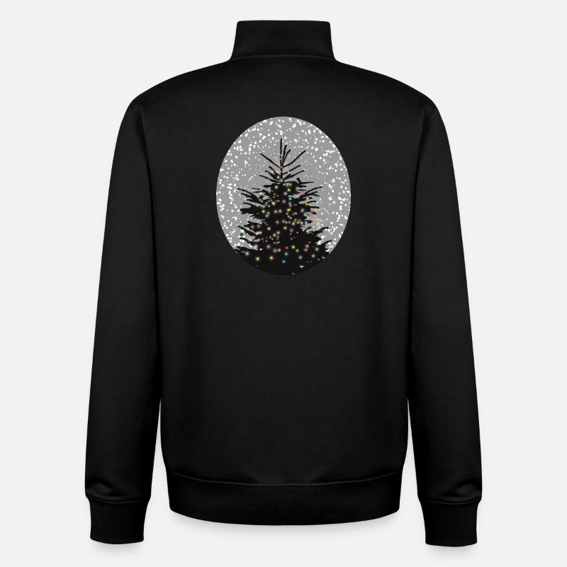 beleuchteter Weihnachtsbaum im Schnee - Unisex Organic Zip Sweatshirt von Stanley/Stella - Schwarz