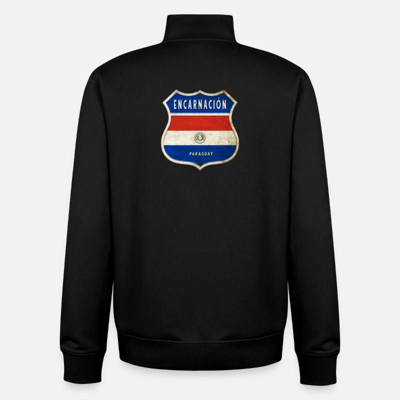 Encarnación Paraguay Design du drapeau - Sweat zippé unisexe en coton bio Stanley/Stella - noir