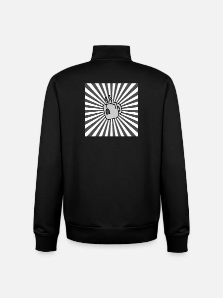 Sunburst Tea grey white-sunrise teacup - Unisex Organic Zip Sweatshirt by Stanley/Stella - black