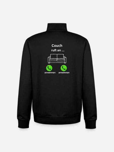 Couch ruft an - annehmen oder annehmen? - Unisex Organic Zip Sweatshirt von Stanley/Stella - Schwarz