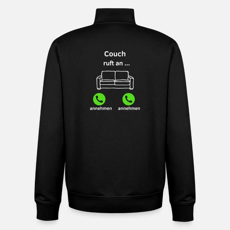 Couch ruft an - annehmen oder annehmen? - Unisex Organic Zip Sweatshirt von Stanley/Stella - Schwarz