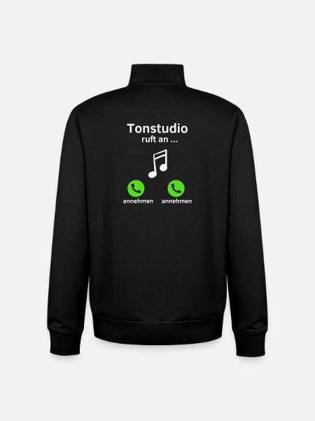 Tonstudio ruft an - annehmen oder annehmen? - Unisex Organic Zip Sweatshirt von Stanley/Stella - Schwarz