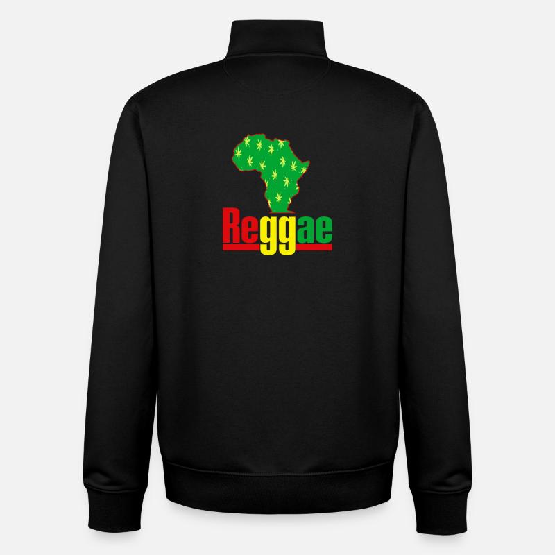 Afrika Reggae Karte mit Hanfblättern - Unisex Organic Zip Sweatshirt von Stanley/Stella - Schwarz