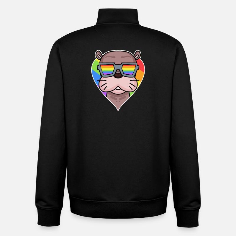 Sea Lion Regenobogen - Unisex Organic Zip Sweatshirt by Stanley/Stella - black